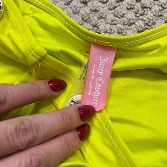 Brand new without tags Juicy Couture Neon Green High Waisted Bikini Bottoms XL - Picture 6 of 9